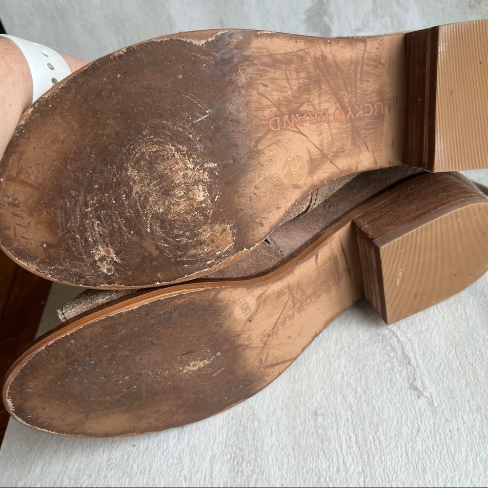 ** Lucky Brand Tazu Lace Up Leather Cage Sandals 8.5 - Picture 7 of 11